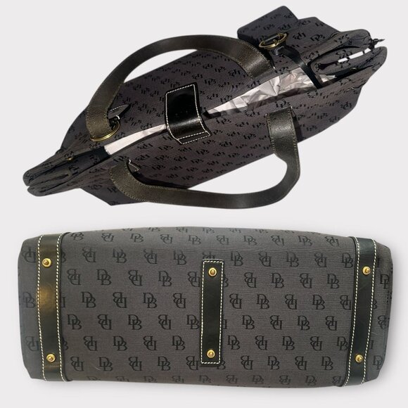 Dooney & Bourke Signature Monogram Tote H2459130 Black Jacquard DB Shoulder Bag - Picture 6 of 8